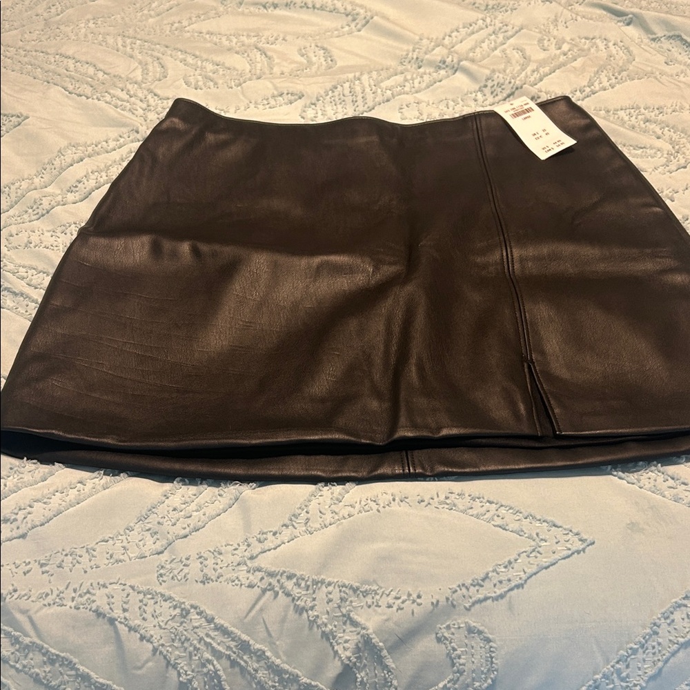 Hollister Black Faux Leather Mini Skirt